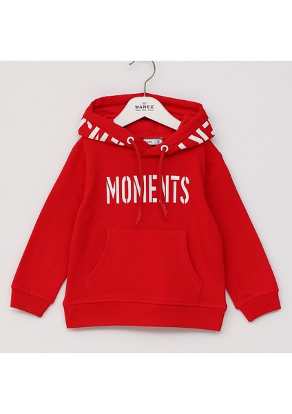 Erkek Çocuk Şardonlu Uzun Kol Sweatshirt - 16593 - Kırmızı