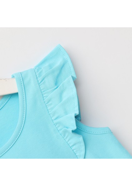 Kız Çocuk Kısa Kol Tişört - 32422 - Turkuaz modelleri