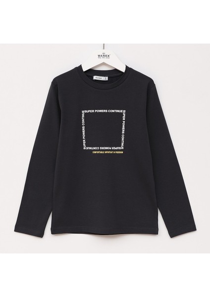 Erkek Çocuk Uzun Kol Sweat - 16703 - Siyah