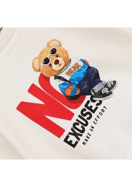 Erkek Çocuk Ayıcık Baskılı Uzun Kol Sweatshirt - 16643 - Melanj fiyatları