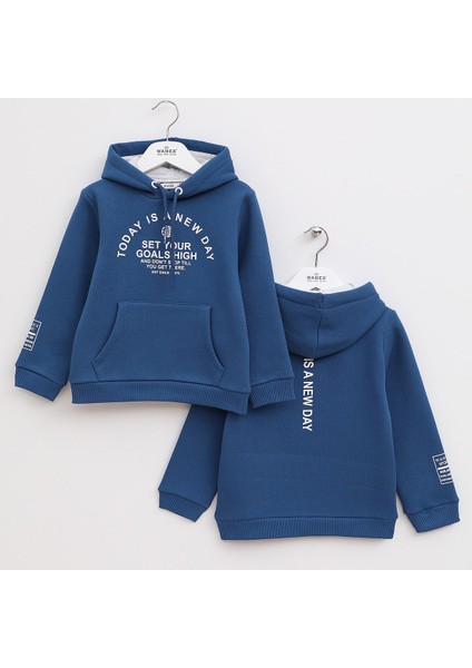 Erkek Çocuk Şardonlu Uzun Kol Sweatshirt - 15775 - Indigo