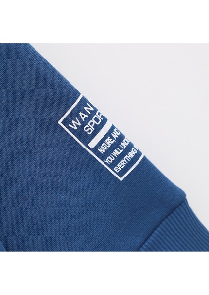 Erkek Çocuk Şardonlu Uzun Kol Sweatshirt - 15775 - Indigo