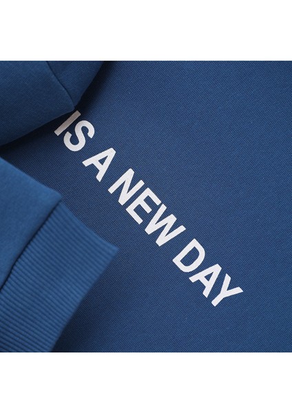 Erkek Çocuk Şardonlu Uzun Kol Sweatshirt - 15775 - Indigo