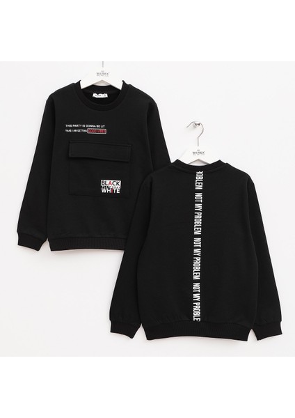 Erkek Çocuk Uzun Kol Sweat - 15974 - Siyah