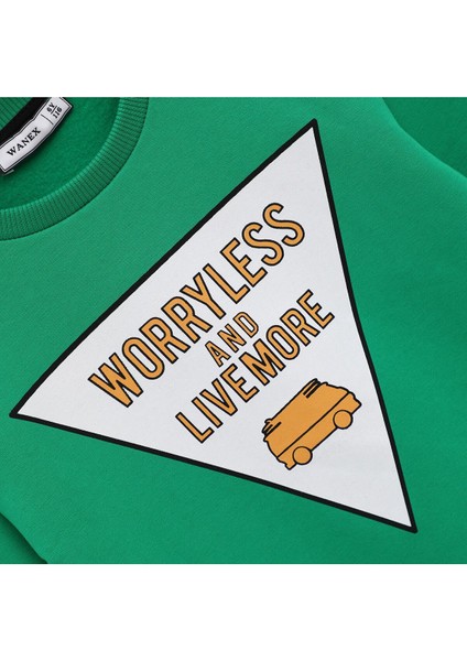 Erkek Çocuk Uzun Kol Şardonlu Sweat - 15516 - Yeşil fiyatları