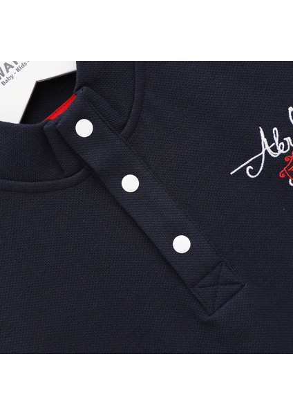 Erkek Çocuk Dik Yaka Düğmeli Sweat - 16126 - Lacivert fiyatları