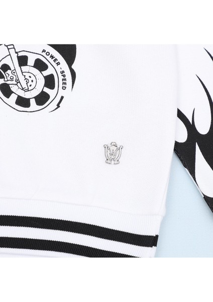 Erkek Çocuk Şardonlu Uzun Kol Sweatshirt - 15708 - Beyaz indirimleri