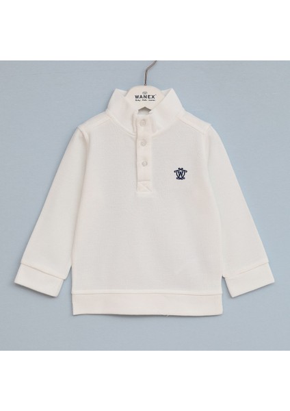 Erkek Çocuk Düğmeli Yaka Uzun Kol Sweat - 16592 - Sarı