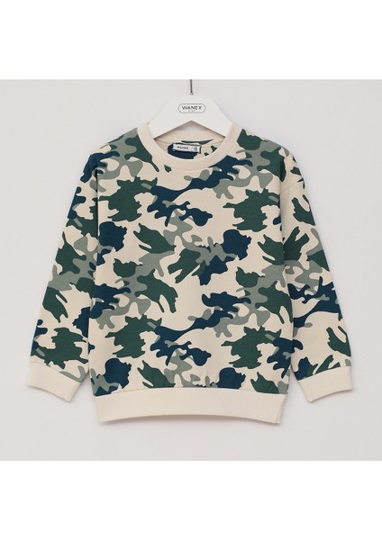 Erkek Çocuk Uzun Kol Sweatshirt - 16582 - Bej