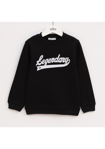 Erkek Çocuk Uzun Kol Şardonlu Sweat - 16199 - Siyah