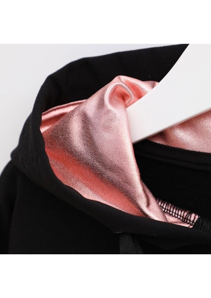 Kız Çocuk Uzun Kol Kapüşonlu Sweatshirt - 31578 - Siyah