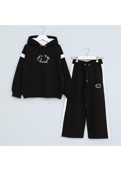 Kız Çocuk Uzun Kol Siyah Sweat - 25112-1 - Siyah