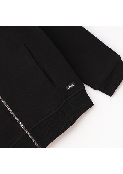 Erkek Çocuk Kapüşonlu Sweatshirt - 11587-1 - Siyah