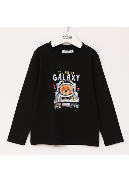 Erkek Çocuk Uzun Kol Sweat - 16732 - Siyah