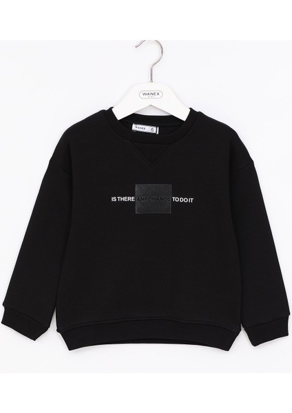Kıds Erkek Çocuk Uzun Kol Şardonlu Sweat - 16533 - Siyah