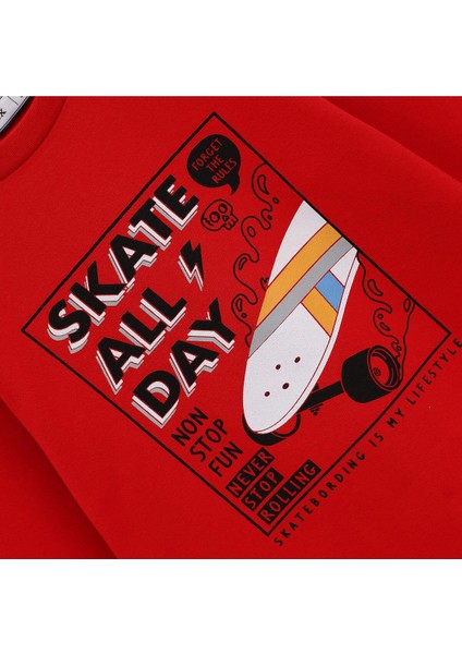 Erkek Çocuk Uzun Kol Sweat - 15583 - Kırmızı fiyatları