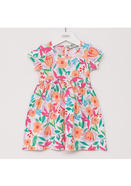 Kız Çocuk Kısa Kol Elbise - 42416 - Mavi