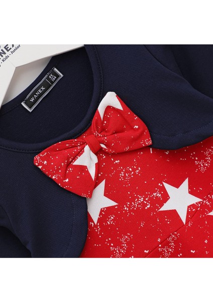 Kız Çocuk Uzun Kol Desenli Elbise - 40333 - Lacivert fiyatları