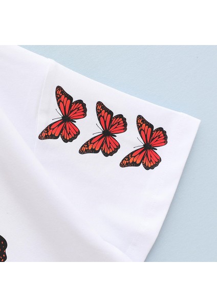 Kız Çocuk Kısa Kol Tişört - 32412 - Beyaz modelleri