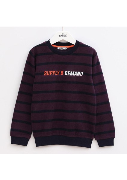 Erkek Çocuk Uzun Kol Triko Sweat - 15648 - Mavi