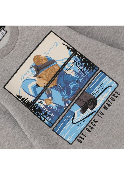 Erkek Çocuk Şardonlu Uzun Kol Sweat - 16466 - Kırmızı fiyatları