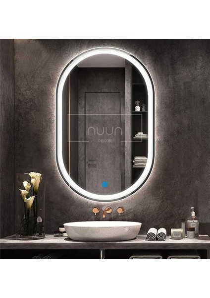 Dokunmatik Ledli Oval Banyo Aynası (Dimmer Özellikli)