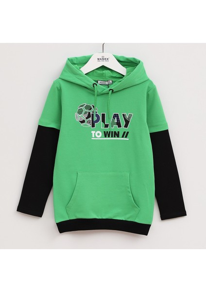Erkek Çocuk Uzun Kol Sweatshirt - 16169 - Kırmızı