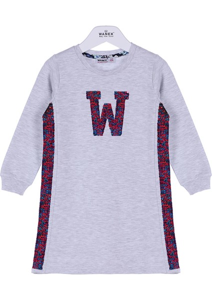 Kız Çocuk Uzun Kol Elbise - 40745 - Melanj