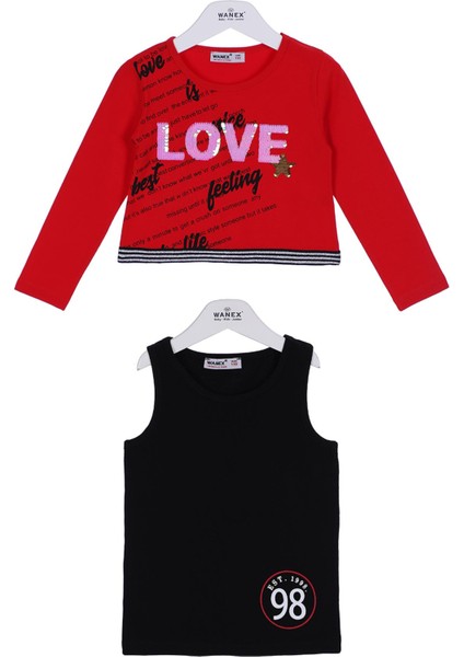 Kız Çocuk 2 Li Takım - 21742 - Kırmızı