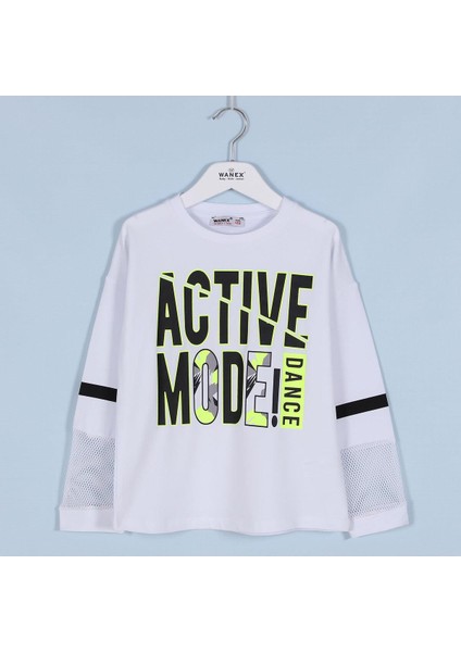 Kız Çocuk Uzun Kol Tişört - 31348 - Beyaz