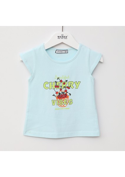 Kız Çocuk Kısa Kol Sweat - 32423 - Mint Yeşili