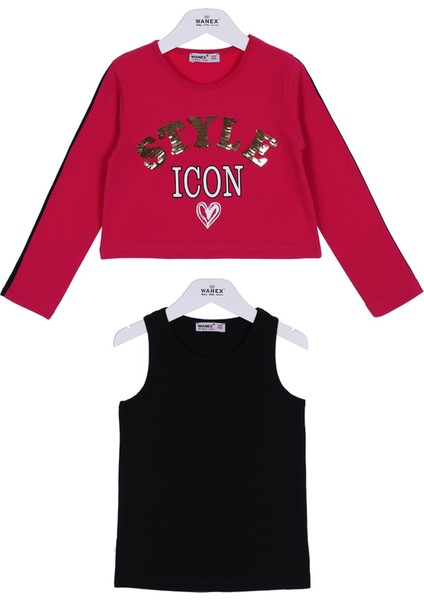 Kız Çocuk 2 Li Takım - 21741 - Fuşya