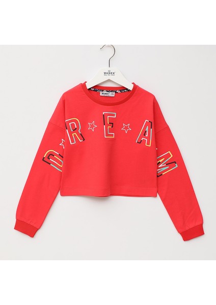 Kız Çocuk Uzun Kol Sweat - 21638-1 - Nar Çiçeği