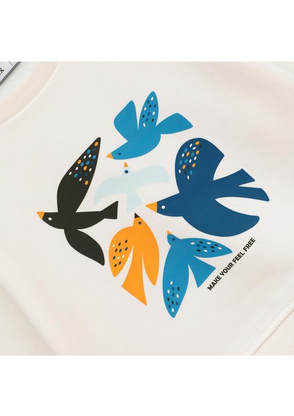 Kız Çocuk Uzun Kol Vanilya Sweat - 32377 - Vanilya