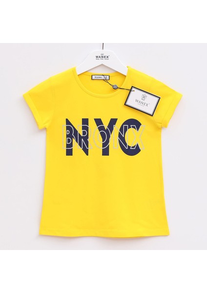 Kız Çocuk Kısa Kol Tshirt - 31457 - Sarı