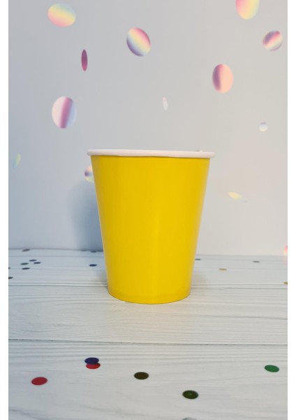 Sarı Karton Bardak 8oz 8 Li