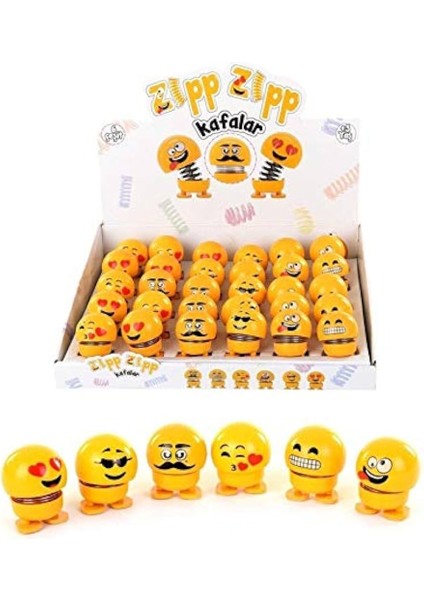 Zıp Zıp Emoji Kafalar Sevimli Kafa Sallayan Emojiler Çılgın Kafalar - 1 Adet