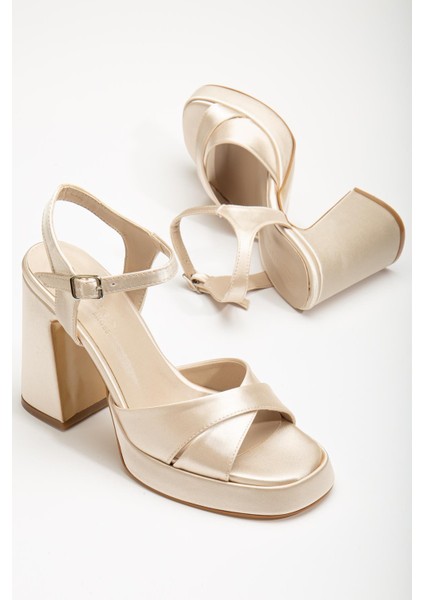 Lorenza Kadın Platform Topuklu Saten Abiye Ayakkabı fiyatları