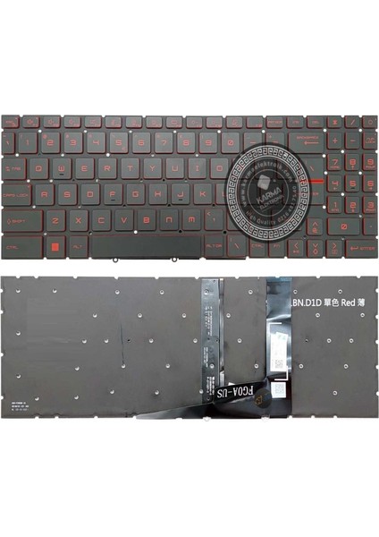 Msı Katana GF76 11UC-058XTR Msi Notebook Klavyesi Siyah Tr, Ver.1 (Beyaz Işık) - Kırmızı Tuş
