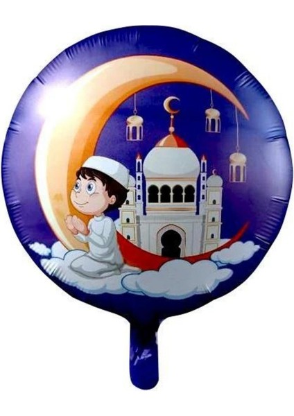 Dua Eden Çocuk ve Hilal Şekilli Folyo Balon 1 Adet