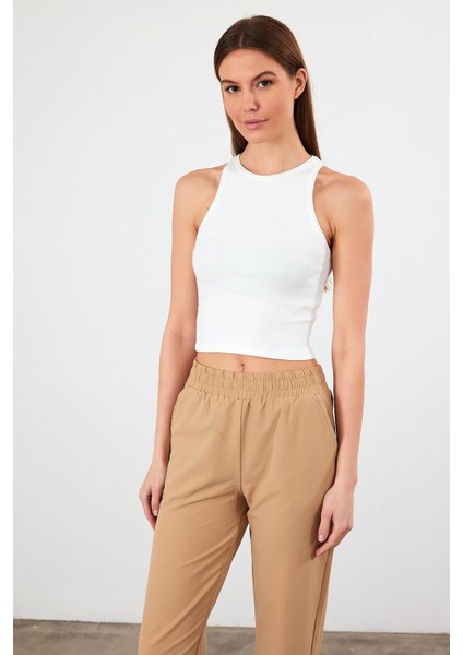 Kadın Sandra Fildişi Halter Top Crop Atlet