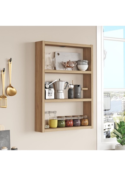 Pera 3'lü Duvar Rafı Mutfak Banyo Rafı Sepet Pr1-S