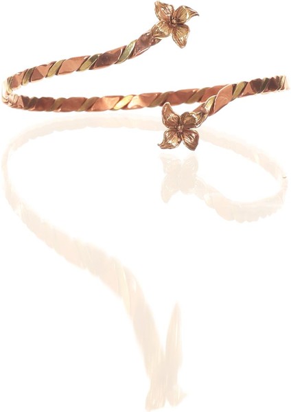 Kadın Dolama Model Burgulu Çiçek Figürlü Ayarlanabilir Açık Band El Yapımı Bakır Üst Kol Aksesuarı indirimleri