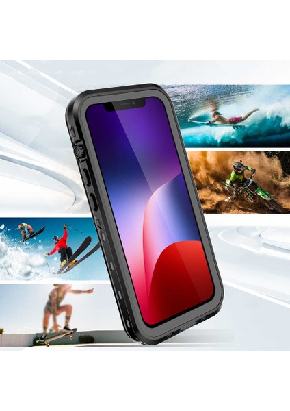 iPhone 13 Kılıf Su ve Toz Geçirmez 360° Tam Koruma Shockproof Kapak