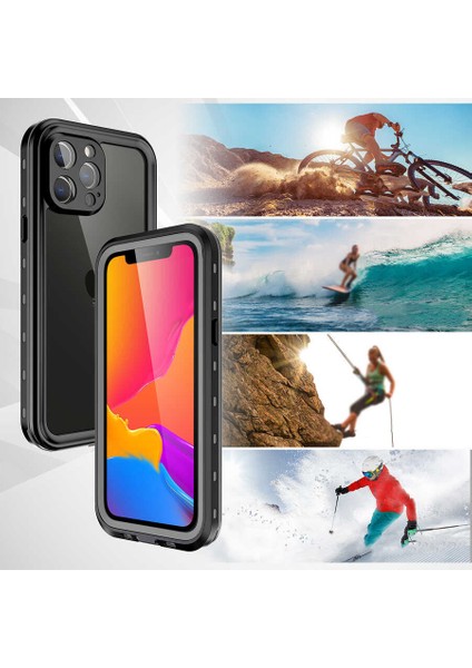 iPhone 13 Pro Max Kılıf Su ve Toz Geçirmez 360° Tam Koruma Shockproof Kapak