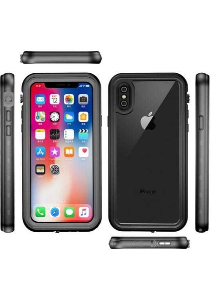 iPhone X/xs Kılıf Su ve Toz Geçirmez 360° Tam Koruma Shockproof Kapak