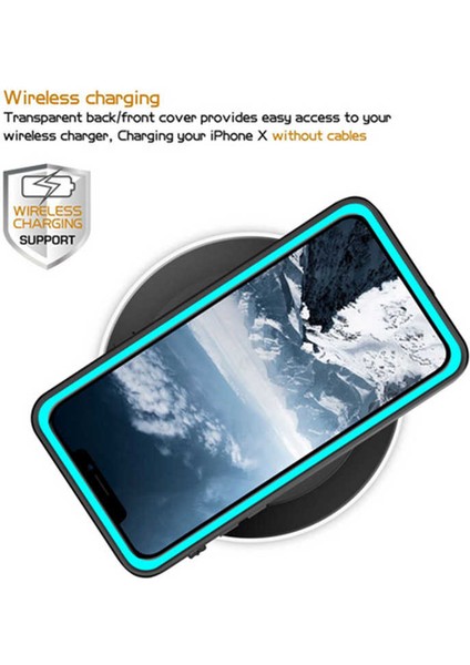 iPhone X/xs Kılıf Su ve Toz Geçirmez 360° Tam Koruma Shockproof Kapak