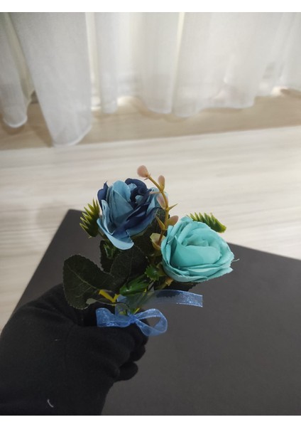 Buket Demet Gül 20 Kafa Çiçek Gelin Sevgili Mavi Beyaz fiyatları