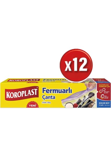 Fermuarlı Çanta Küçük Boy 12 Li 16 x 14 cm x 12 Paket