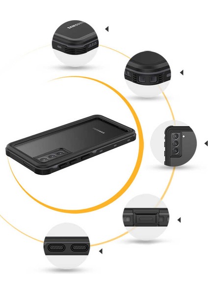 Samsung Galaxy S21 Plus Kılıf Su ve Toz Geçirmez 360° Tam Koruma Shockproof Kapak